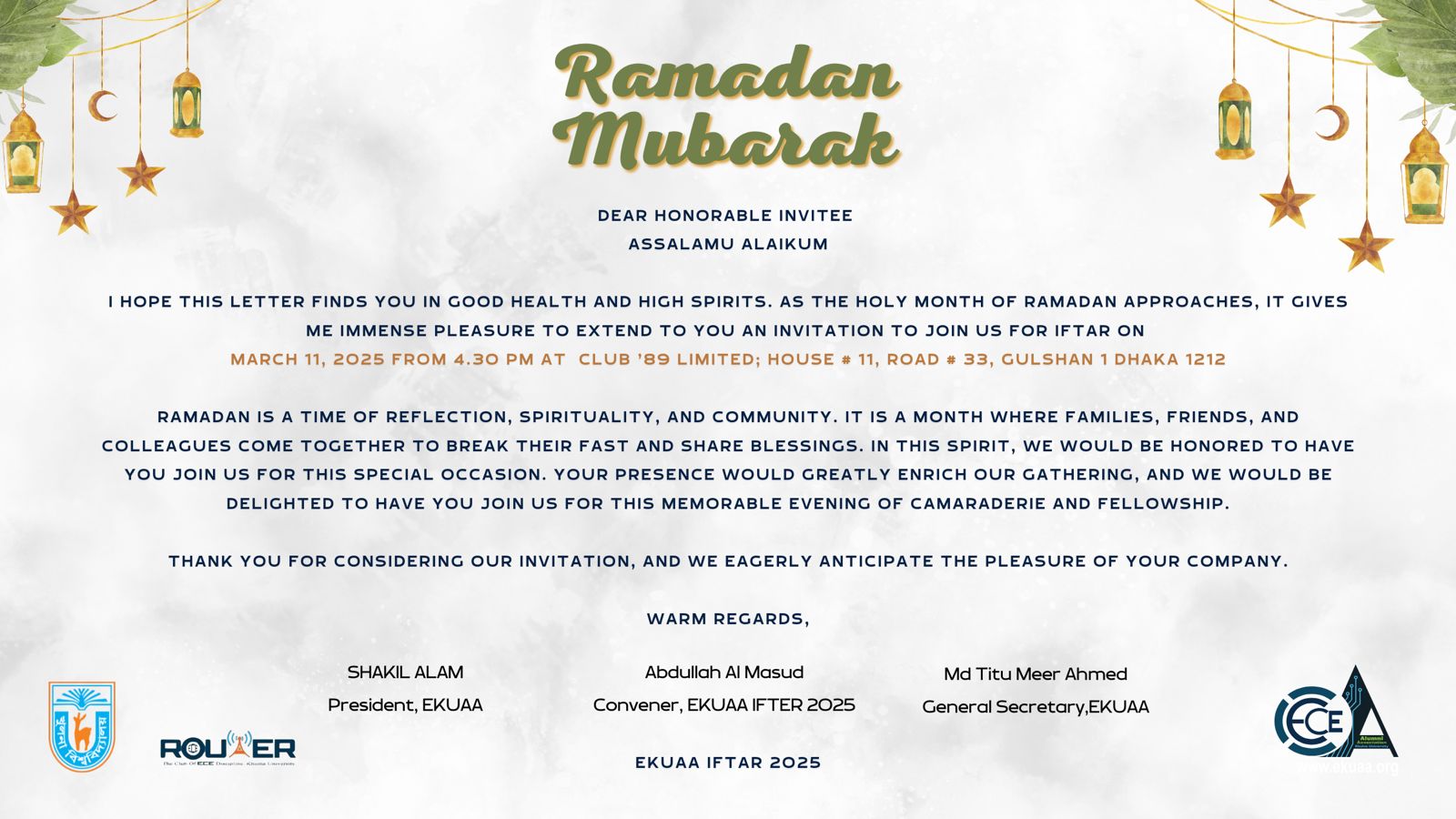 EKUAA IFTER 2025 (DHAKA)